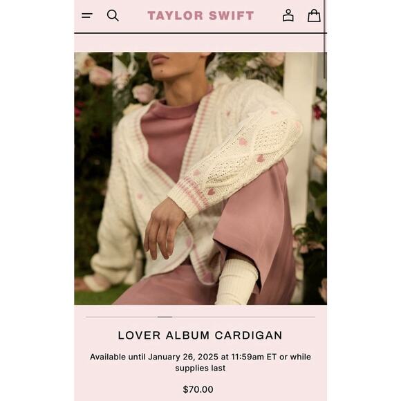 SHIPS IN 24 HRS Taylor Swift LOVER CARDIGAN RARE NEW IN HAND SMALL - Picture 3 of 9